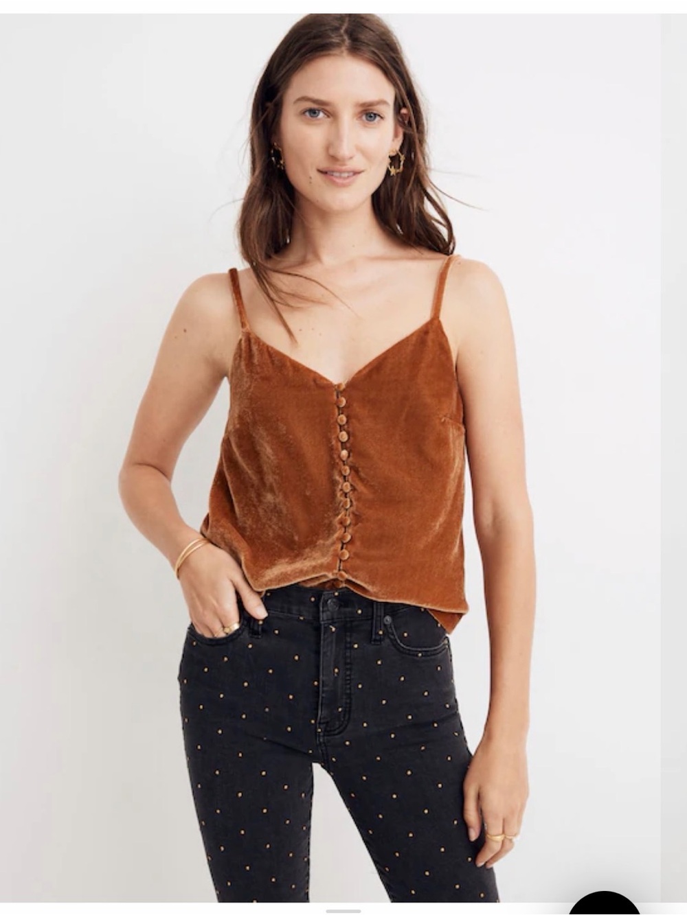 Madewell Velvet Mustard Gold Camisole